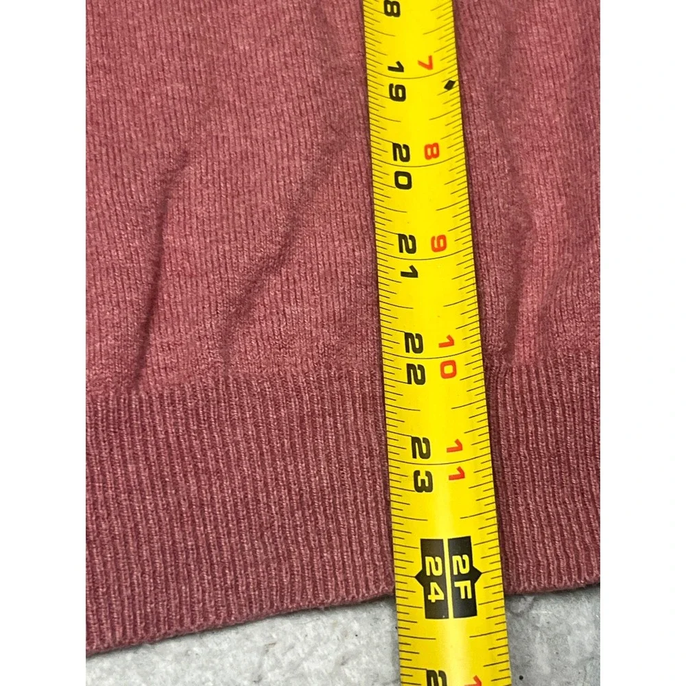 J.Crew Mens V-Neck Sweater Rose Pink Cotton Cashmere Blend Size‎ M